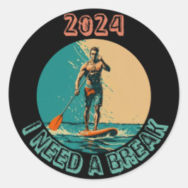 Riding the vågar: sup paddle board surfing edition runt klistermärke