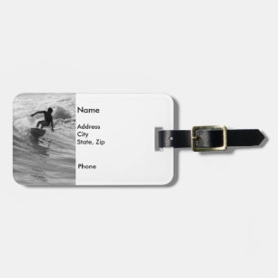 Riding the Wave Grayscale Bagagebricka