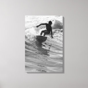 Riding the Wave Grayscale Canvastryck