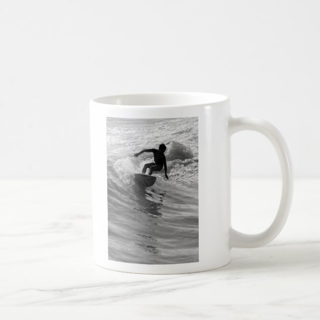 Riding the Wave Grayscale Kaffemugg (Höger)