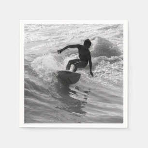 Riding the Wave Grayscale Pappersservett