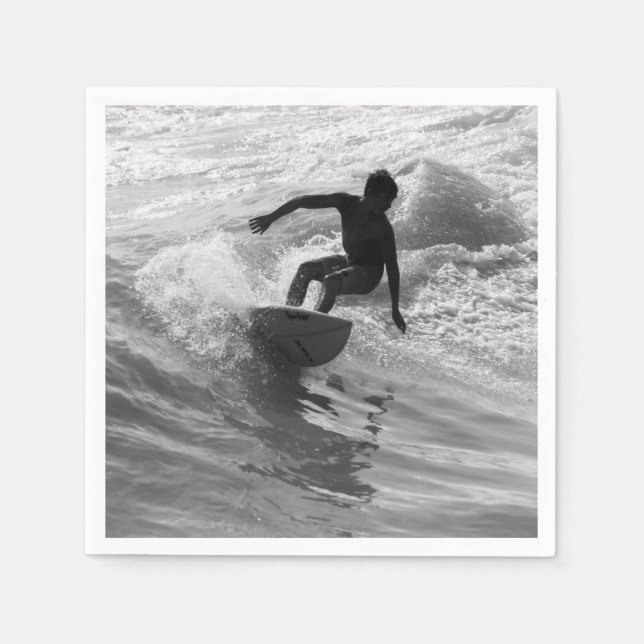 Riding the Wave Grayscale Pappersservett (Framsidan)