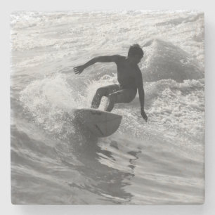 Riding the Wave Grayscale Stenunderlägg