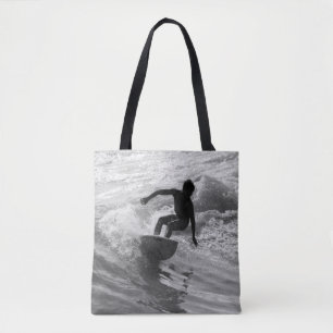 Riding the Wave Grayscale Tygkasse