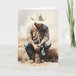 "Riding through the Storm" Western Sympathy Card Kort
