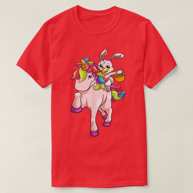 Riding Unicorn Girls Småbarn Öster T Shirt (Design framsida)