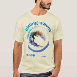Riding vinkar sen... vibrant färg surferdesign t shirt