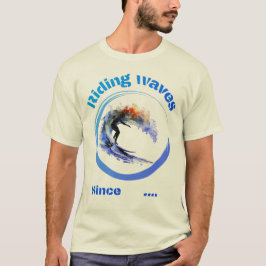 Riding vinkar sen... vibrant färg surferdesign t shirt