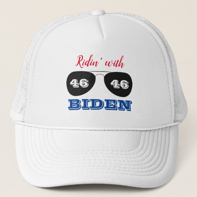 Ridin'med Biden 46 Aviator Sunglasses Keps (Framsida)