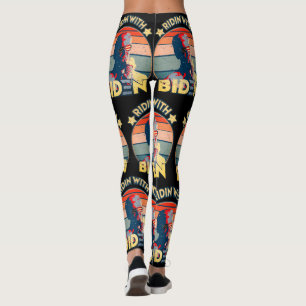 Ridin'med biden eating ice-Cream Retro Sunset Leggings