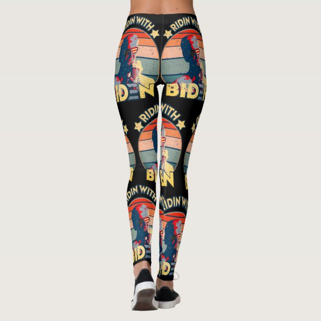 Ridin'med biden eating ice-Cream Retro Sunset Leggings (Baksida)
