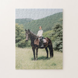 Ridkonst Häst Anpassad Foto Unikt Pussel