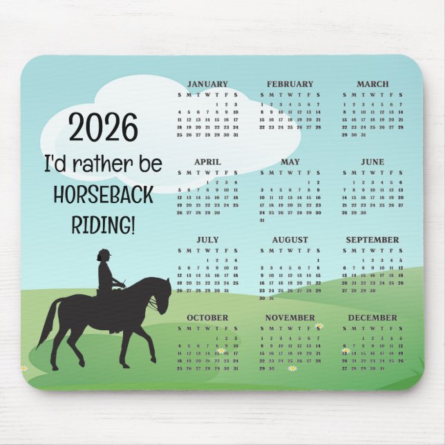 Ridning 2025 Kalender Musmatta (Framsidan)