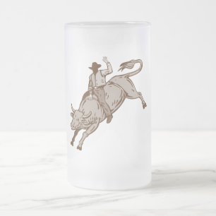 Ridning för Rodeocowboytjur Frostat Ölglas