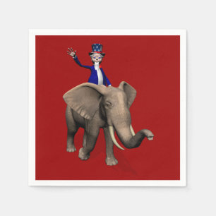 Ridning för Uncle Sam på elefant Pappersservett