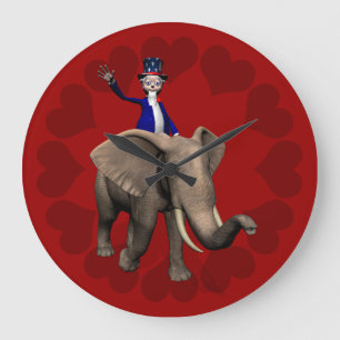 Ridning för Uncle Sam på elefant Stor Klocka
