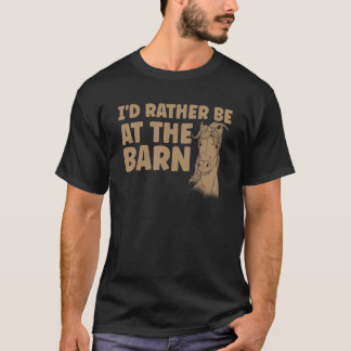 Ridning Jag hellre är på stallet Häst T Shirt