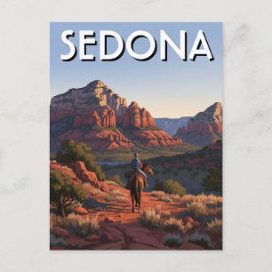 Ridning på hästryggen i Sedona Arizona Resa Vykort