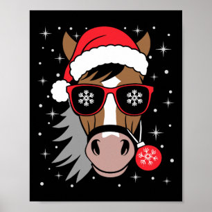 Ridning på julafton Santa hatt Equestrian jul Poster