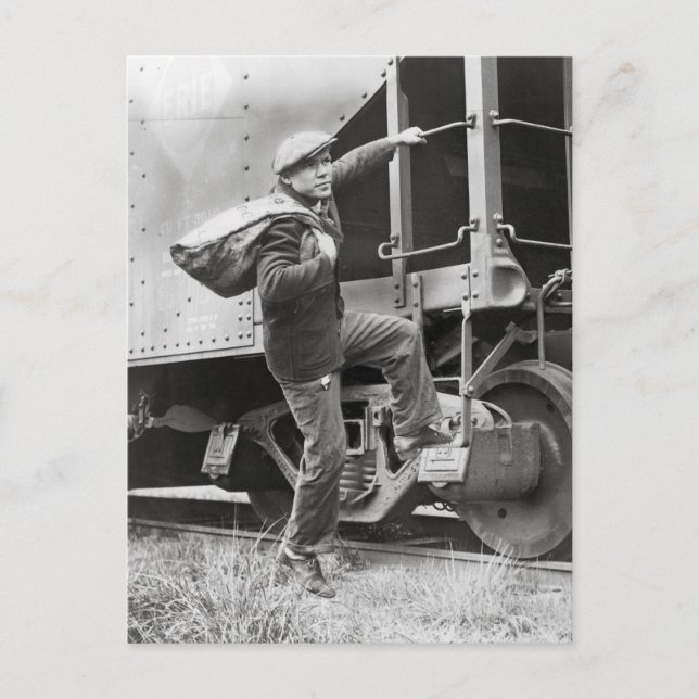 Ridning på rälsen, 1935 vykort (Framsida)