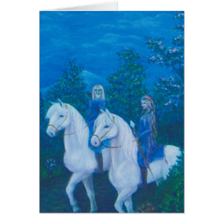 Ridningalltigenom skogen hälsningskort