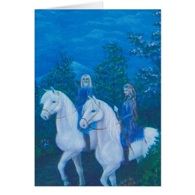 Ridningalltigenom skogen hälsningskort (Framsidan)