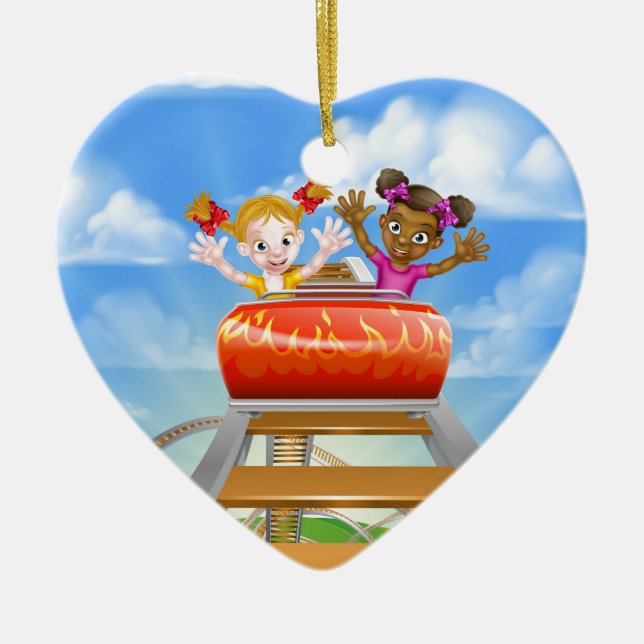 Ridningberg- och dalbana julgransprydnad keramik (Framsidan)