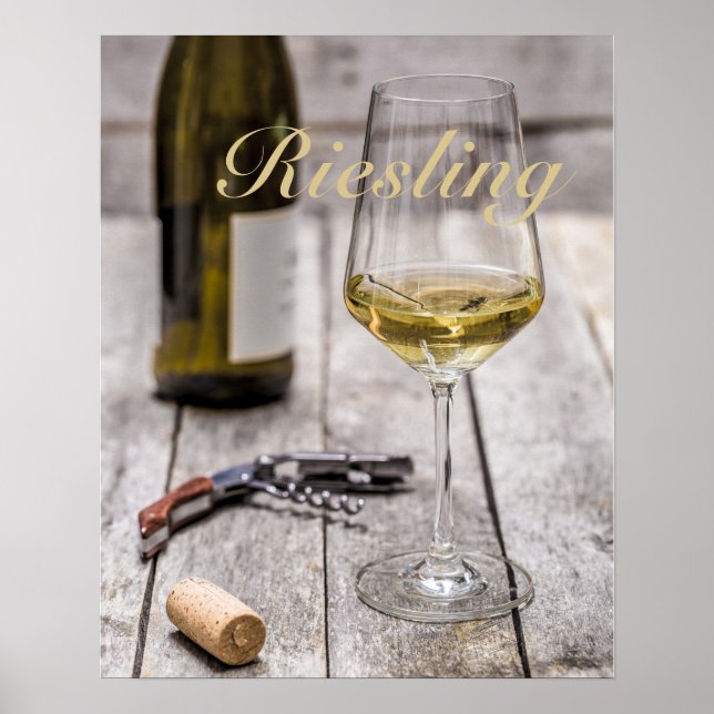 Riesling för den vita Sommelier för Vin älskare Poster (Framsidan)