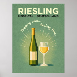 Riesling Grön Vintage Resa Poster