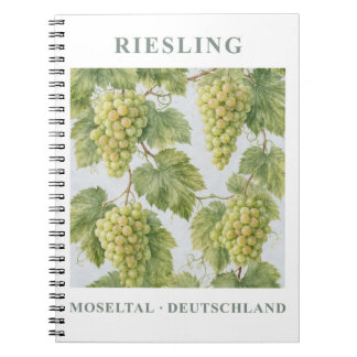 Riesling Moseltal Tyskland Vintage Resa Konst Anteckningsbok