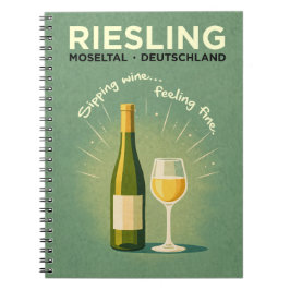 Riesling Moseltal Tyskland Vintage Resa Konst Anteckningsbok