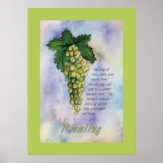 Riesling Vin-druvor Poster (Framsidan)