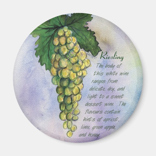 Riesling Vin Grapes Magnet (Framsidan)