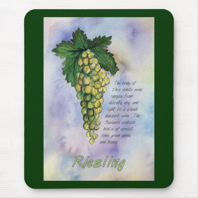 Riesling Vin Grapes Mousepad Musmatta (Framsidan)