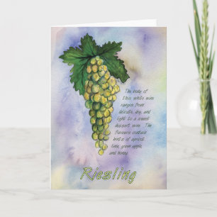 Riesling Vin Graps Greeting Card Kort