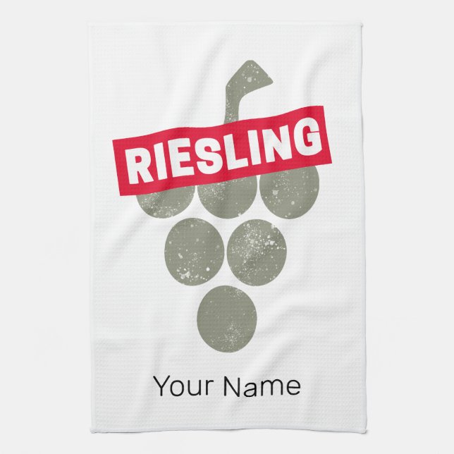 Riesling Vine Vintage Vin Drinker Graph Design Kökshandduk (Vertikal)