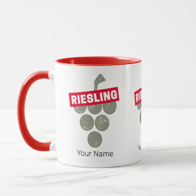 Riesling Vine Vintage Vin Drinker Graph Design Mugg (Vänster)