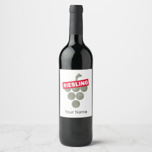 Riesling Vine Vintage Vin Drinker Graph Design Vinflaska Etikett