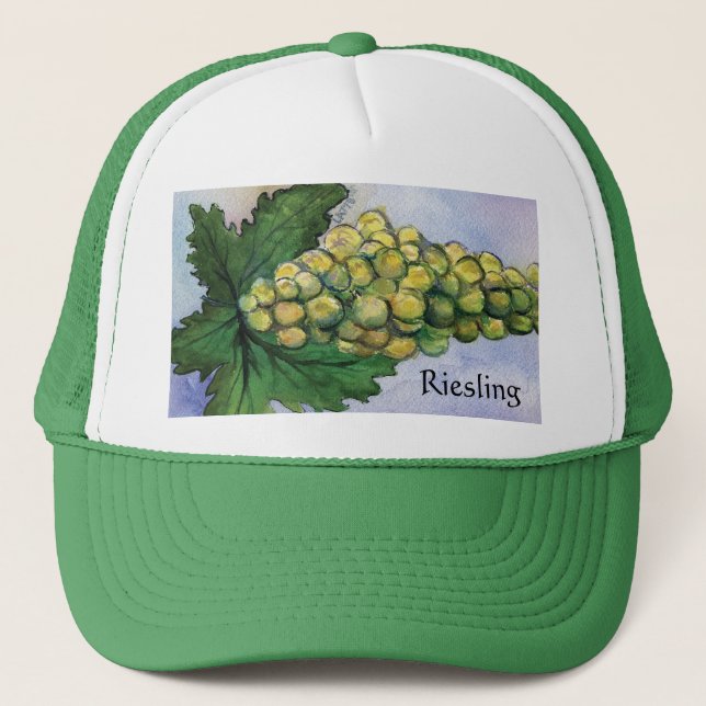 Riesling White Vin Grapes Hat Truckerkeps (Framsida)