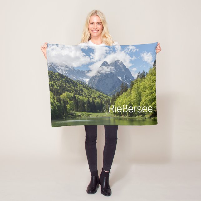 Riessersee Alpernas Garmisch Partenkirchen Bavaria Fleecefilt (På plats)