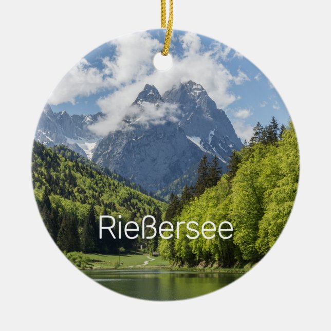Riessersee Alpernas Garmisch Partenkirchen Bavaria Julgransprydnad Keramik (Framsidan)