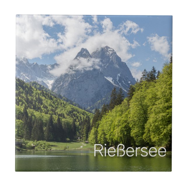 Riessersee Alpernas Garmisch Partenkirchen Bavaria Kakelplatta (Framsidan)