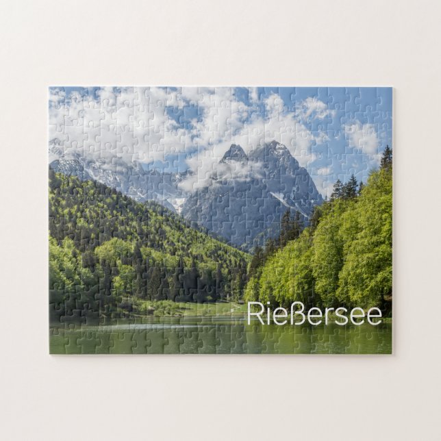 Riessersee Alpernas Garmisch Partenkirchen Bavaria Pussel (Horisontell)