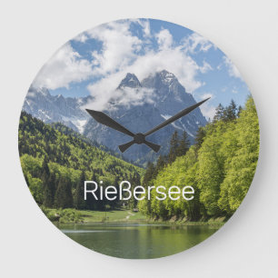 Riessersee Alpernas Garmisch Partenkirchen Bavaria Stor Klocka