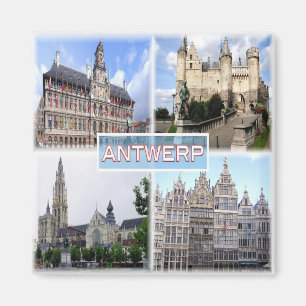 Rif. BE Antwerpen, Stadhuis, Het Steen, Fridge Magnet