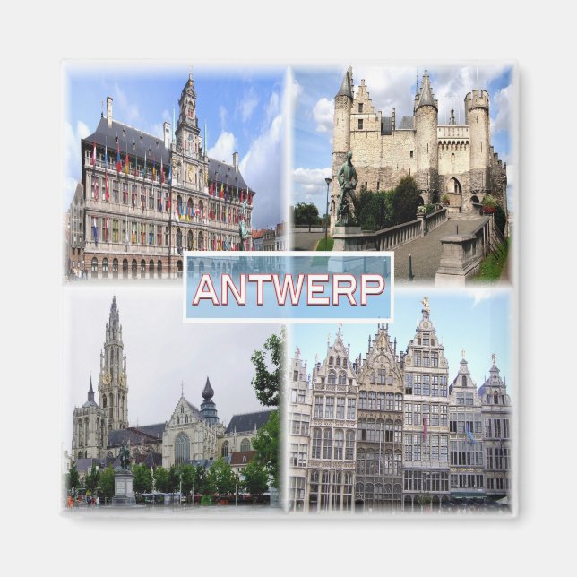 Rif. BE Antwerpen, Stadhuis, Het Steen, Fridge Magnet (Framsidan)