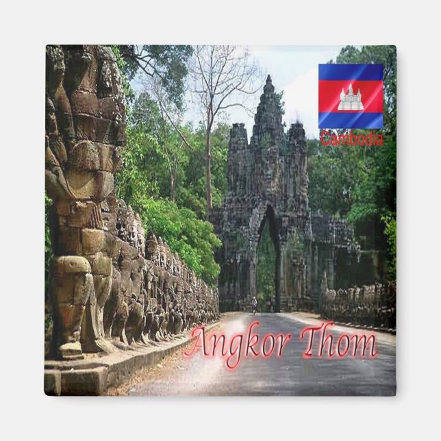 Rif. KH Kambodja, Angkor Thom, södra Grind, Fridge Magnet (Framsidan)
