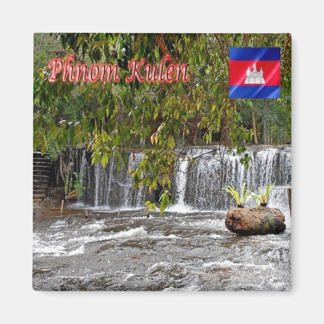 Rif. KH Kambodja - vattenfall vid Phnom Kulen Magnet (Framsidan)