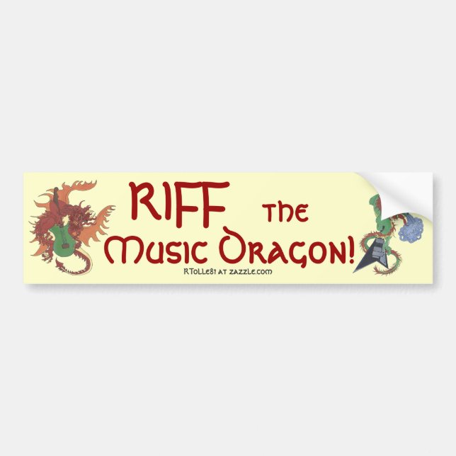 Riff musikdraken bildekal (Framsidan)