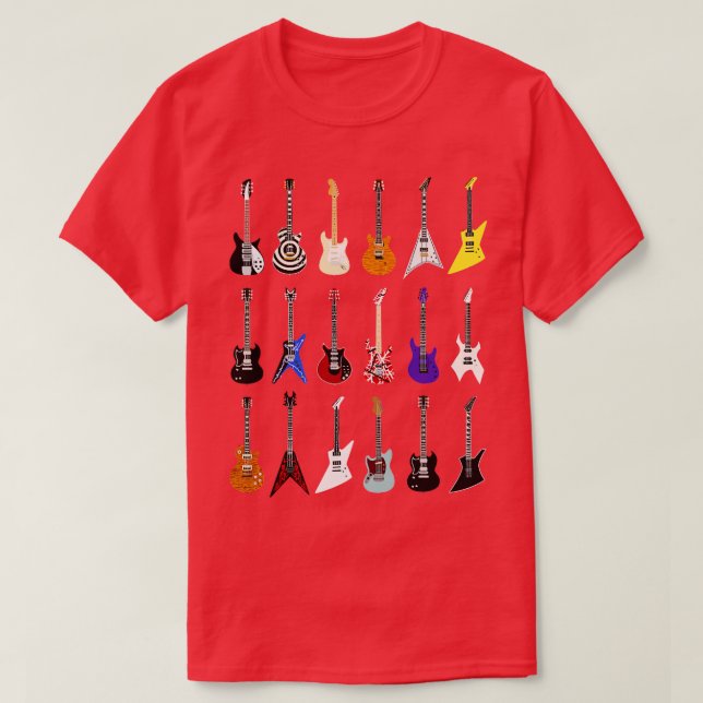 Riffs som Rockthe World Iconic Guitars från Ro T Shirt (Design framsida)
